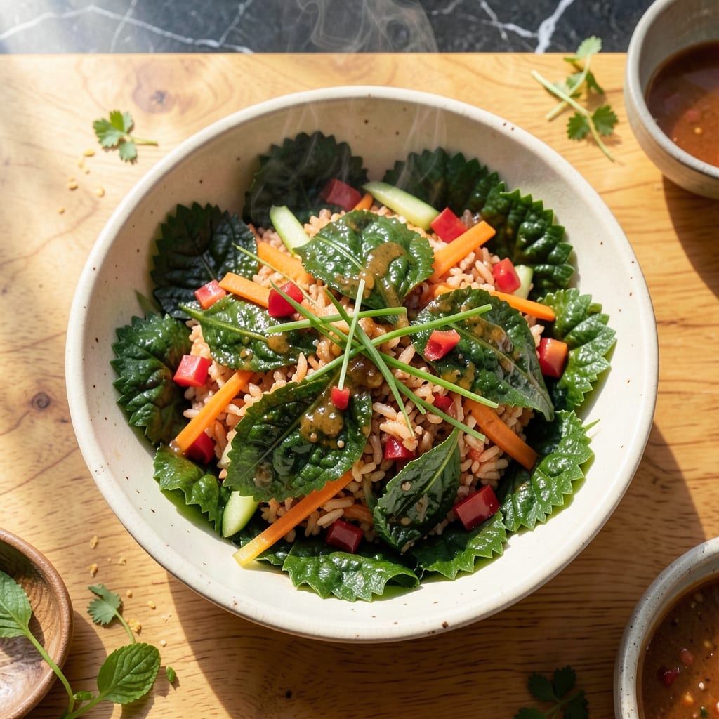 Perilla Leaves Recipe Cooking: Korean-Style Breakfast Wrap