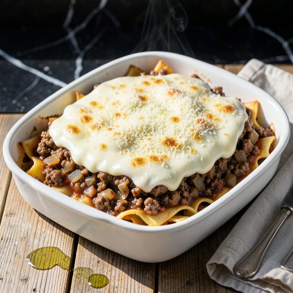 Pastitio Greek Dish Recipe Easy: Layered Béchamel and Cinnamon-Spiced Meat