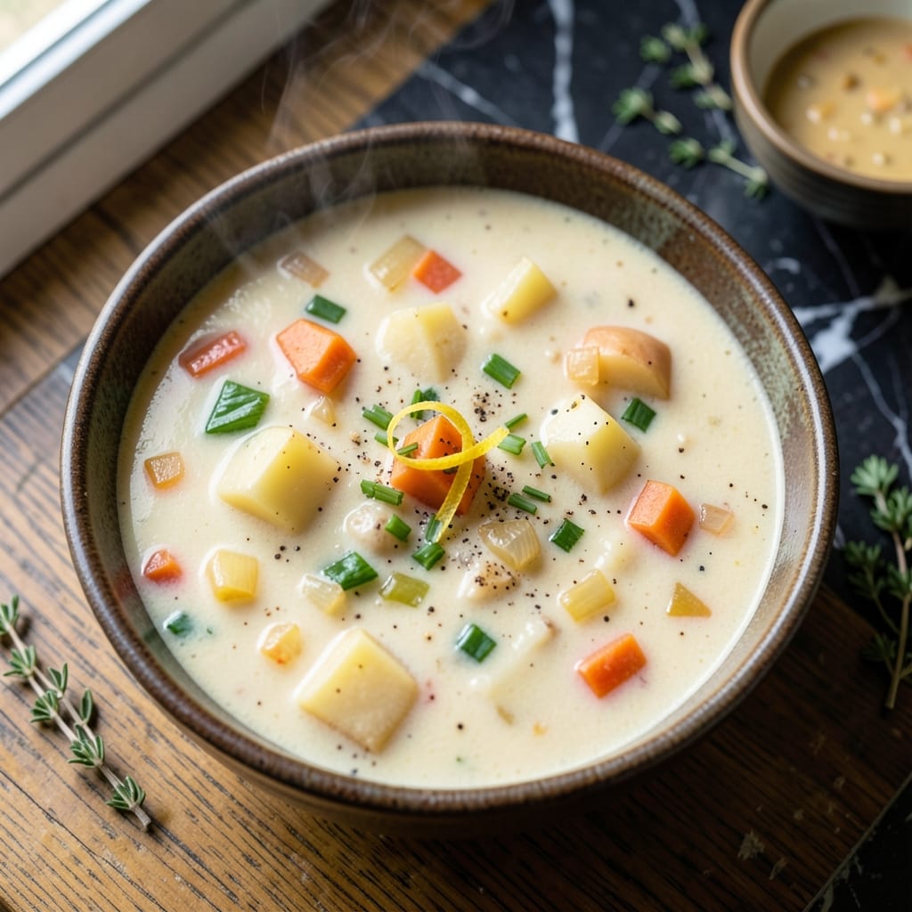 Best Potato Soup Recipe Without Bacon: Velvety Texture With Herbed Aroma Best Potato Soup Recipe Without Bacon: Velvety Texture With Herbed Aroma