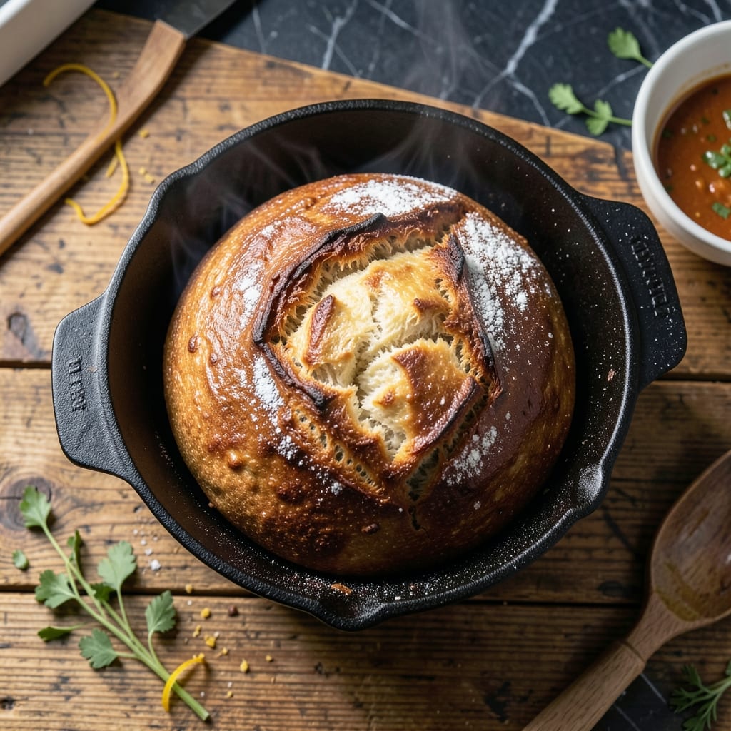 Pot Bread Recipe in Oven: No-Yeast Rustic Loaf in One Hour