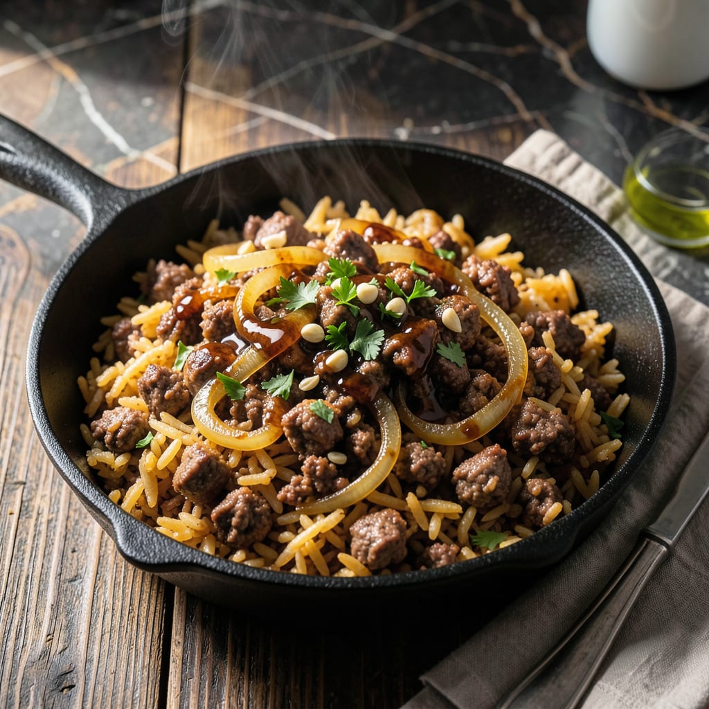 Beef Rice A Roni Recipe: Savory Beef and Rice One Pot Meal example with annotations