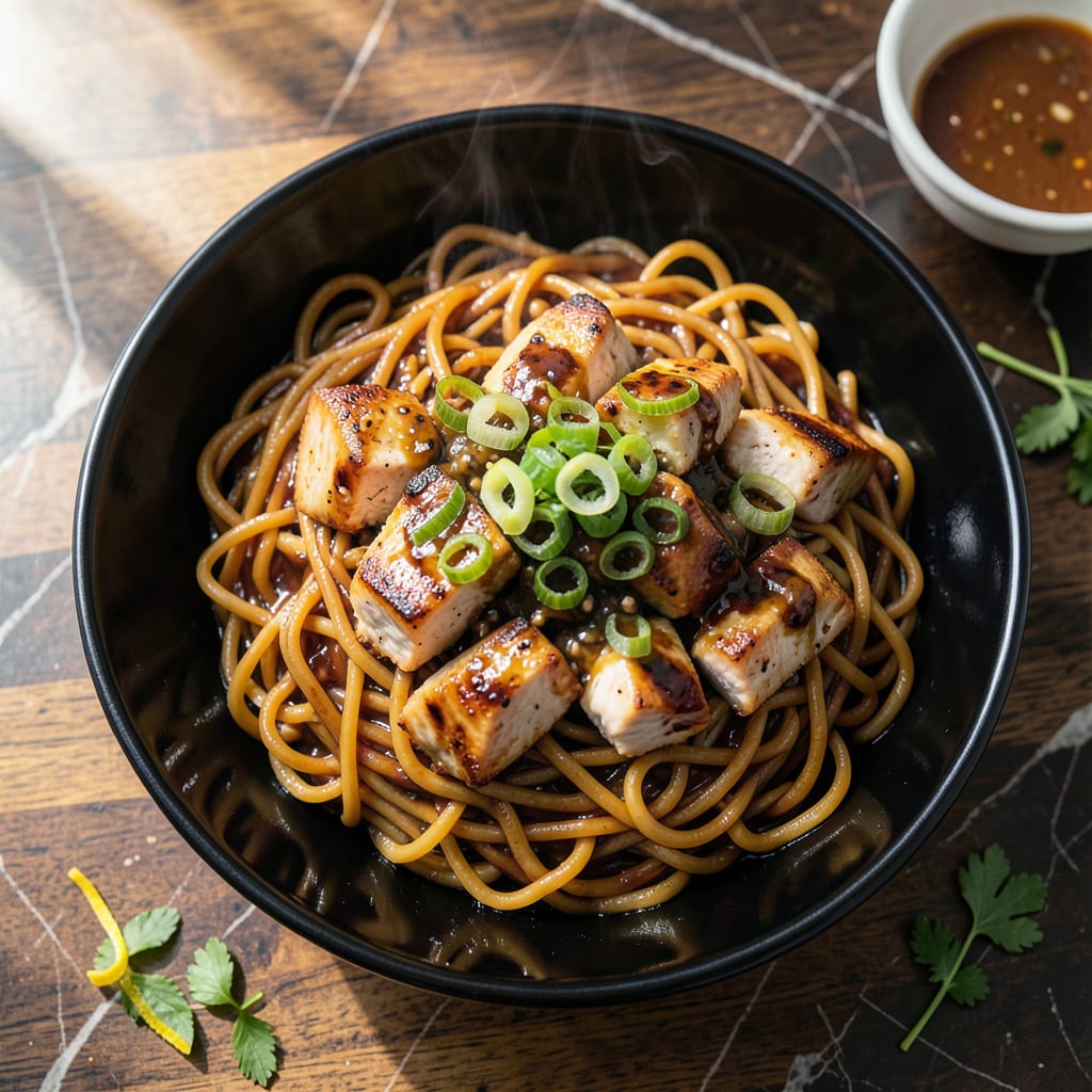 Blackstone Chicken Lo Mein Recipe: Smoky Wok Fired Noodles in Minutes example with annotations