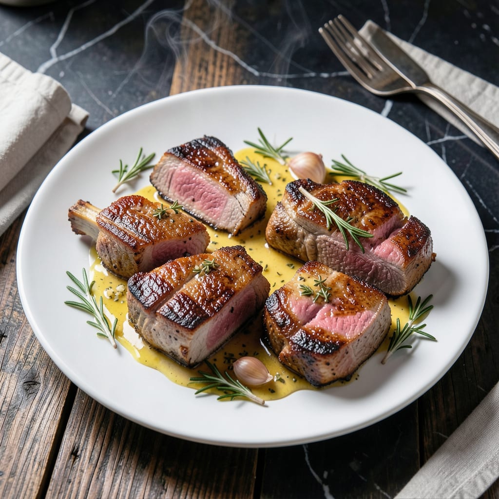 Complete Bone In Pork Chop Recipe: Pan Seared With Garlic Herb Butter overview image