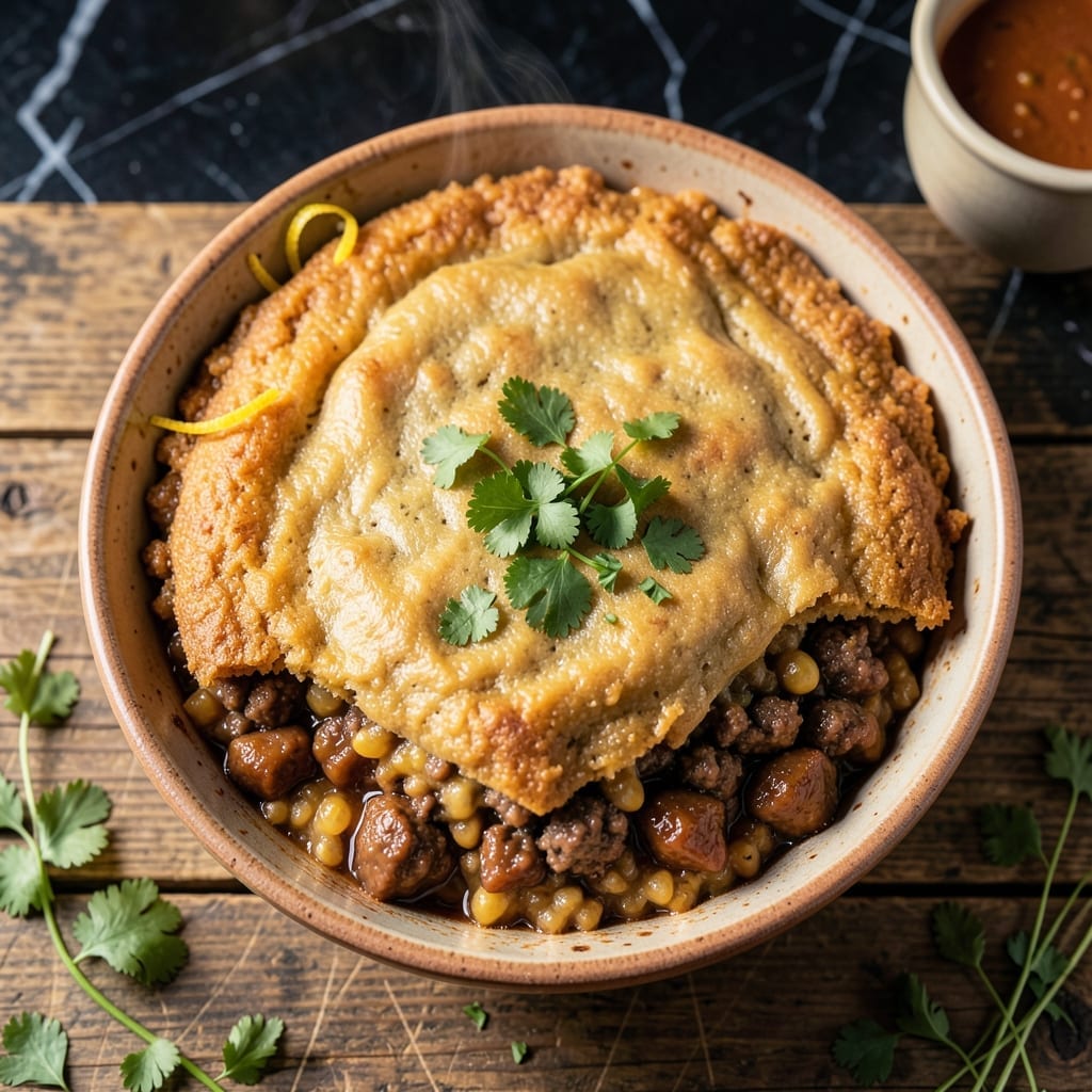 El Corral Tamale Pie Recipe: Layers of Spiced Ground Beef and Cornmeal Crust El Corral Tamale Pie Recipe: Layers of Spiced Ground Beef and Cornmeal Crust