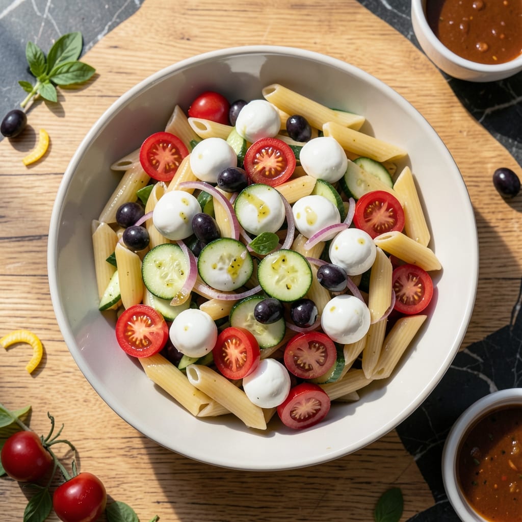 Pasta Salad Recipe With Mozzarella Balls: Mediterranean-Inspired Refreshment Pasta Salad Recipe With Mozzarella Balls: Mediterranean-Inspired Refreshment