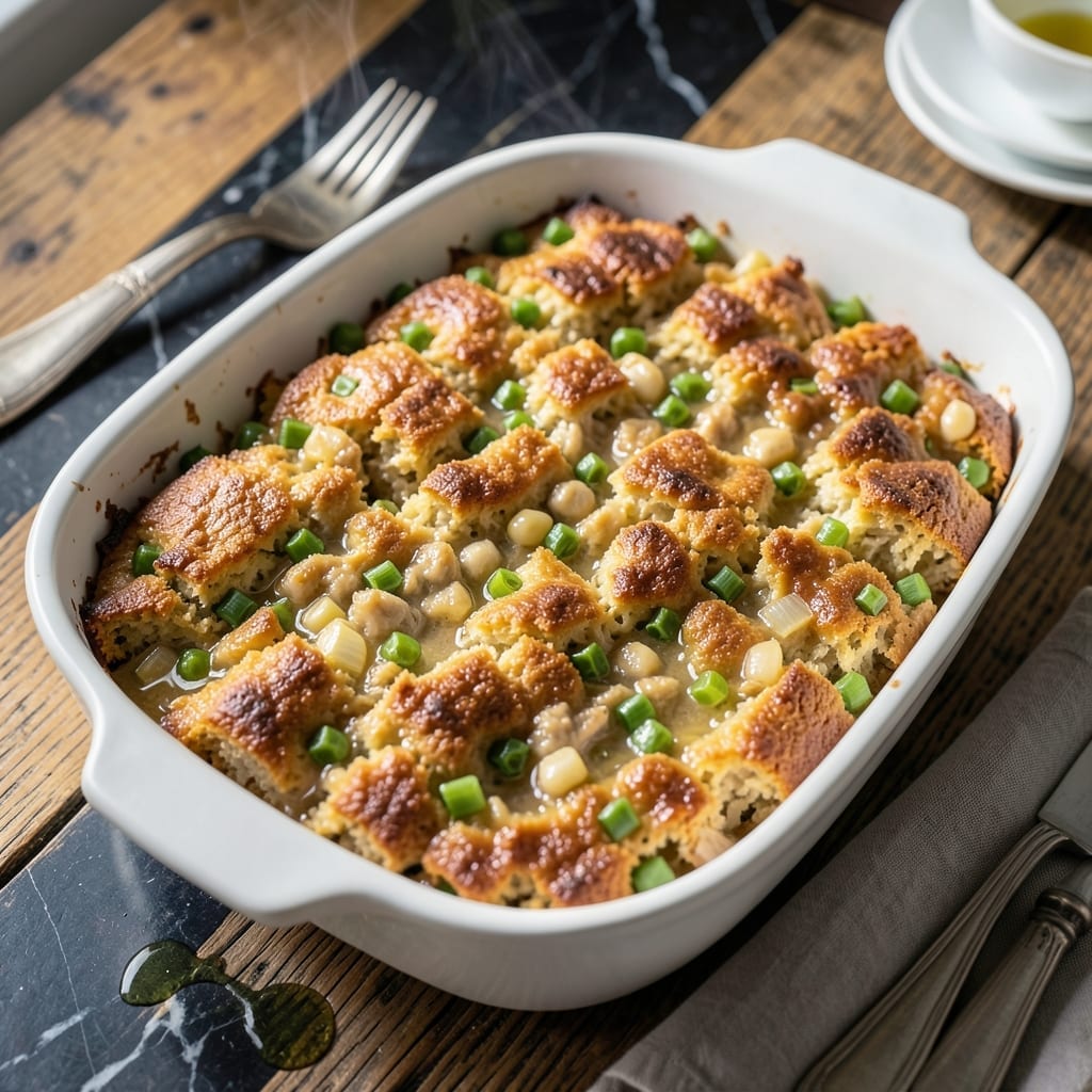Jiffy Cornbread Dressing Recipe: Savory Holiday Bake with Moist Crumb