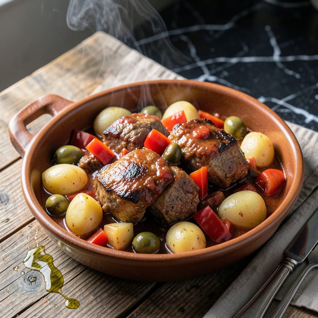 Pork Caldereta Recipe Ingredients: Tomato-Based Filipino Comfort With Olives