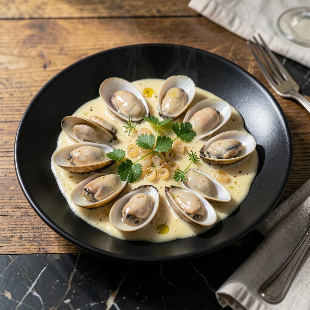Recipe With Mussel Meat: Garlic-Infused White Wine Broth With Fresh Herbs