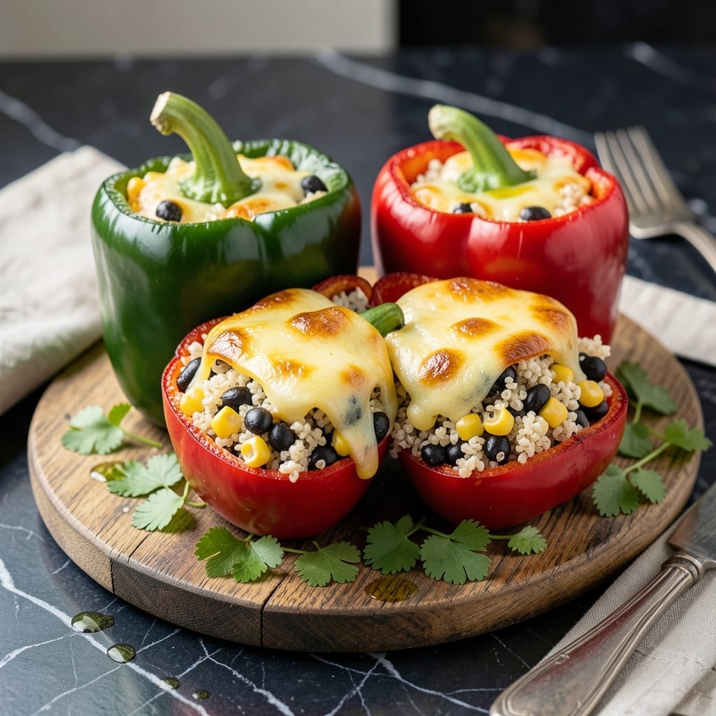 Stuffed Bell Pepper Recipe No Rice: Cheesy Quinoa-Filled Goodness