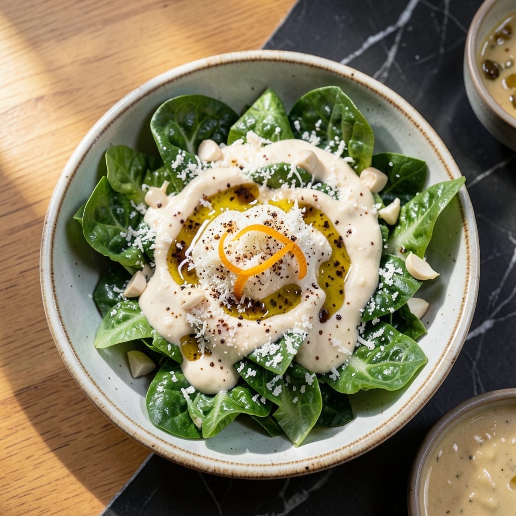 Original Caesar Salad Dressing Recipe No Anchovies: Rich Garlic-Parmesan Emulsion Original Caesar Salad Dressing Recipe No Anchovies: Rich Garlic-Parmesan Emulsion