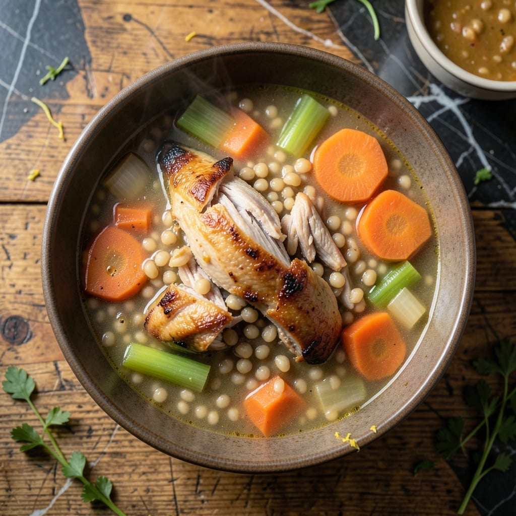 Chicken and Barley Soup Recipe: Rustic Comfort With Pearl Barley Chicken and Barley Soup Recipe: Rustic Comfort With Pearl Barley