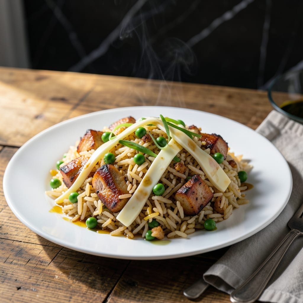 Pork Fried Rice Recipe Restaurant Style: Wok-Tossed Savory Bites With Eggs and Peas
