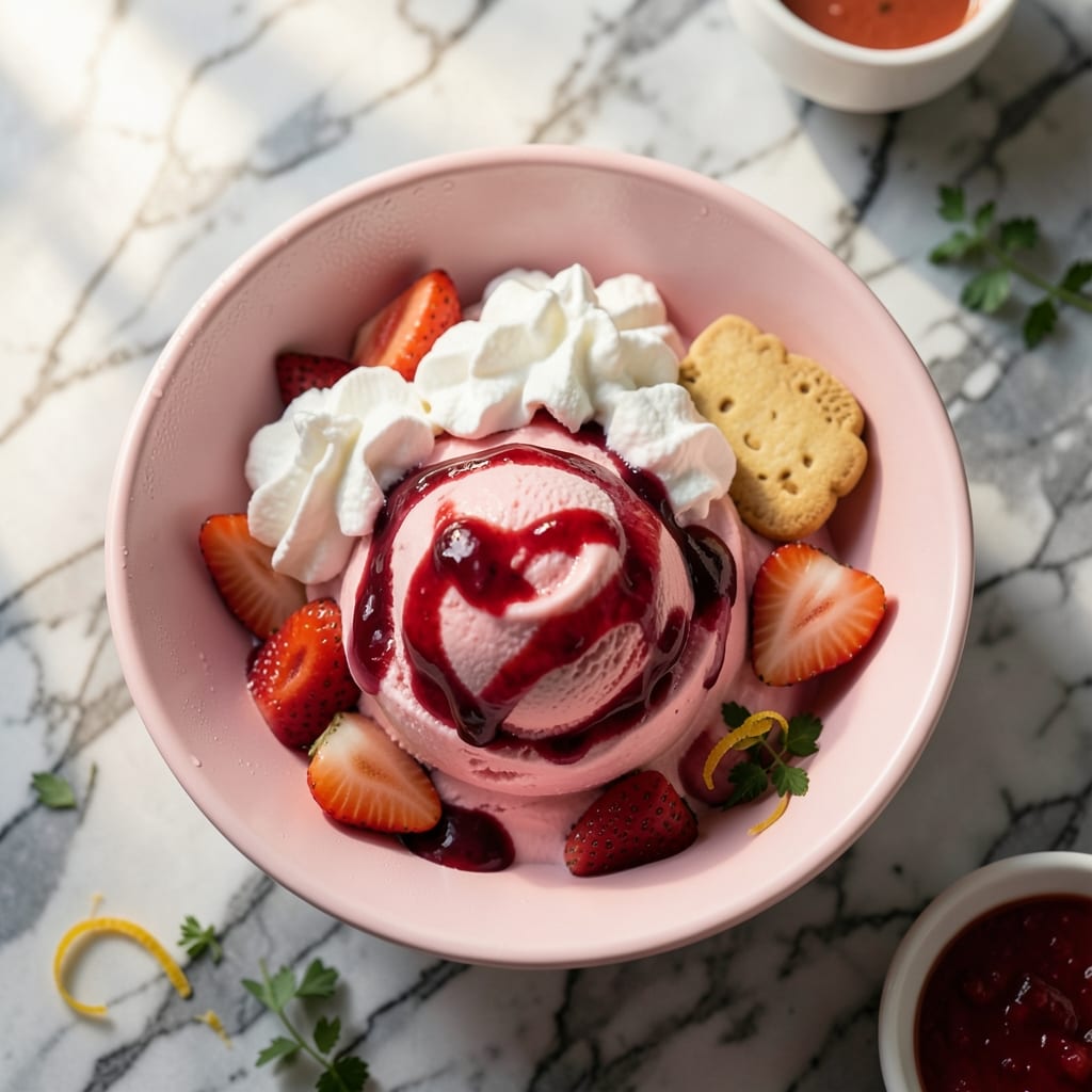 Pink Clouds Ice Cream Recipe Hello Kitty: Whipped Dreaminess With Strawberry Swirls
