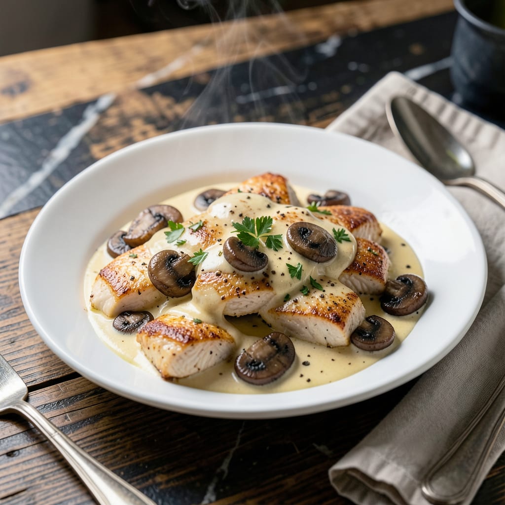 Campbell's Chicken a la King Recipe: Classic Creamy Comfort with Puff Pastry illustration with key details