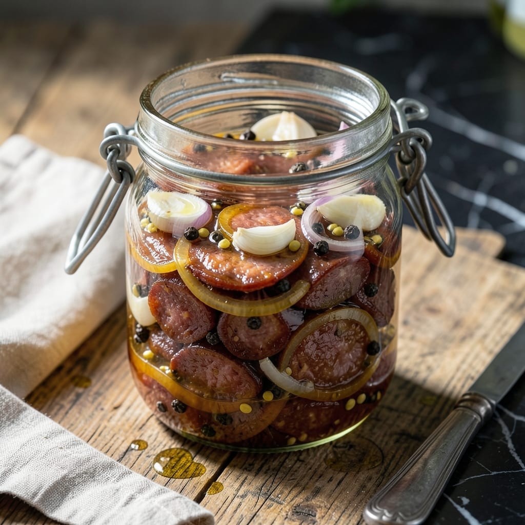 Penrose Pickled Sausage Recipe 2: Zesty Brine for Bold Flavor Penrose Pickled Sausage Recipe 2: Zesty Brine for Bold Flavor