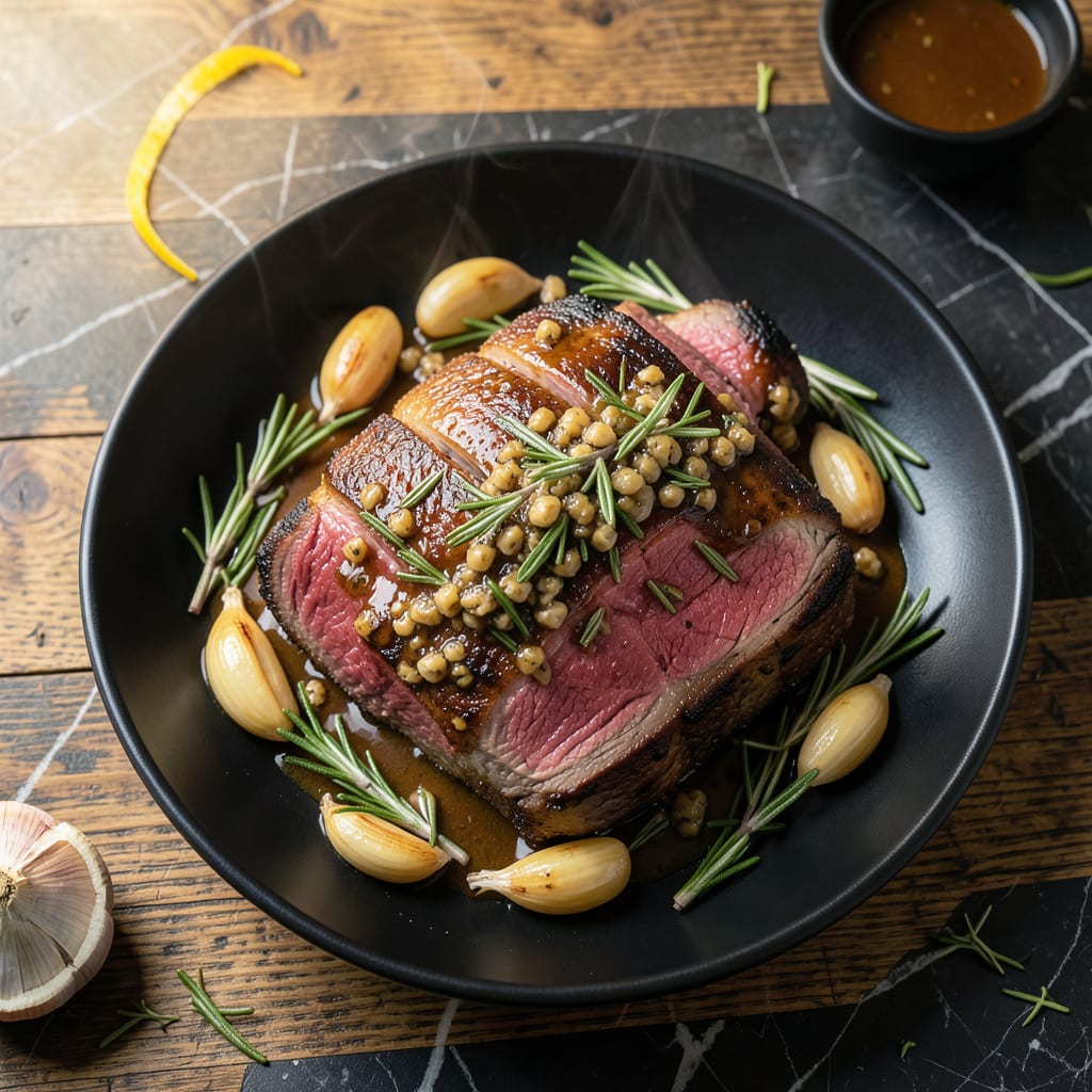 Visual representation of Chef John's Prime Rib Recipe: Herb Crusted Holiday Centerpiece