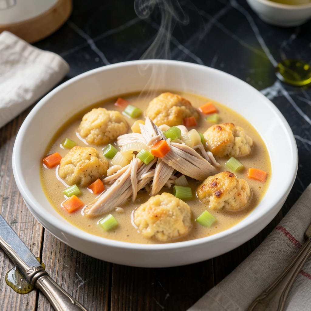 Comprehensive Chicken and Dumplings With Bisquick Recipe: Fluffy Biscuit Pillows in Rich Broth visual reference
