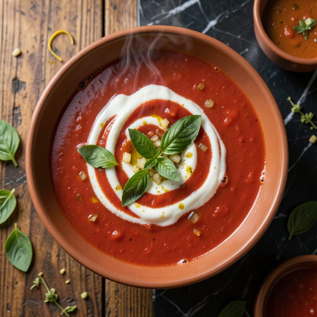 Complete Classic Tomato Soup Recipe: Velvety Smooth With Fresh Basil overview image