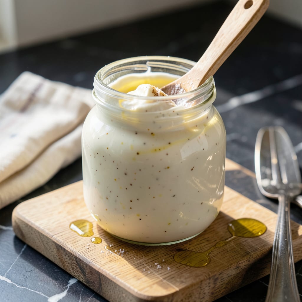 Visual representation of copycat dukes mayonnaise recipe