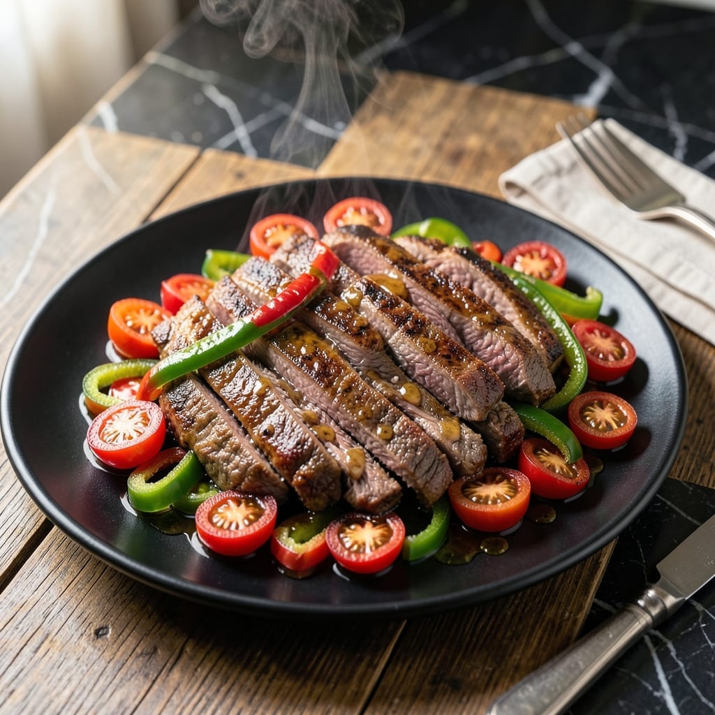 Pepper Steak Recipe With Tomatoes: Wok-Seared Tender Strips in Savory Sauce