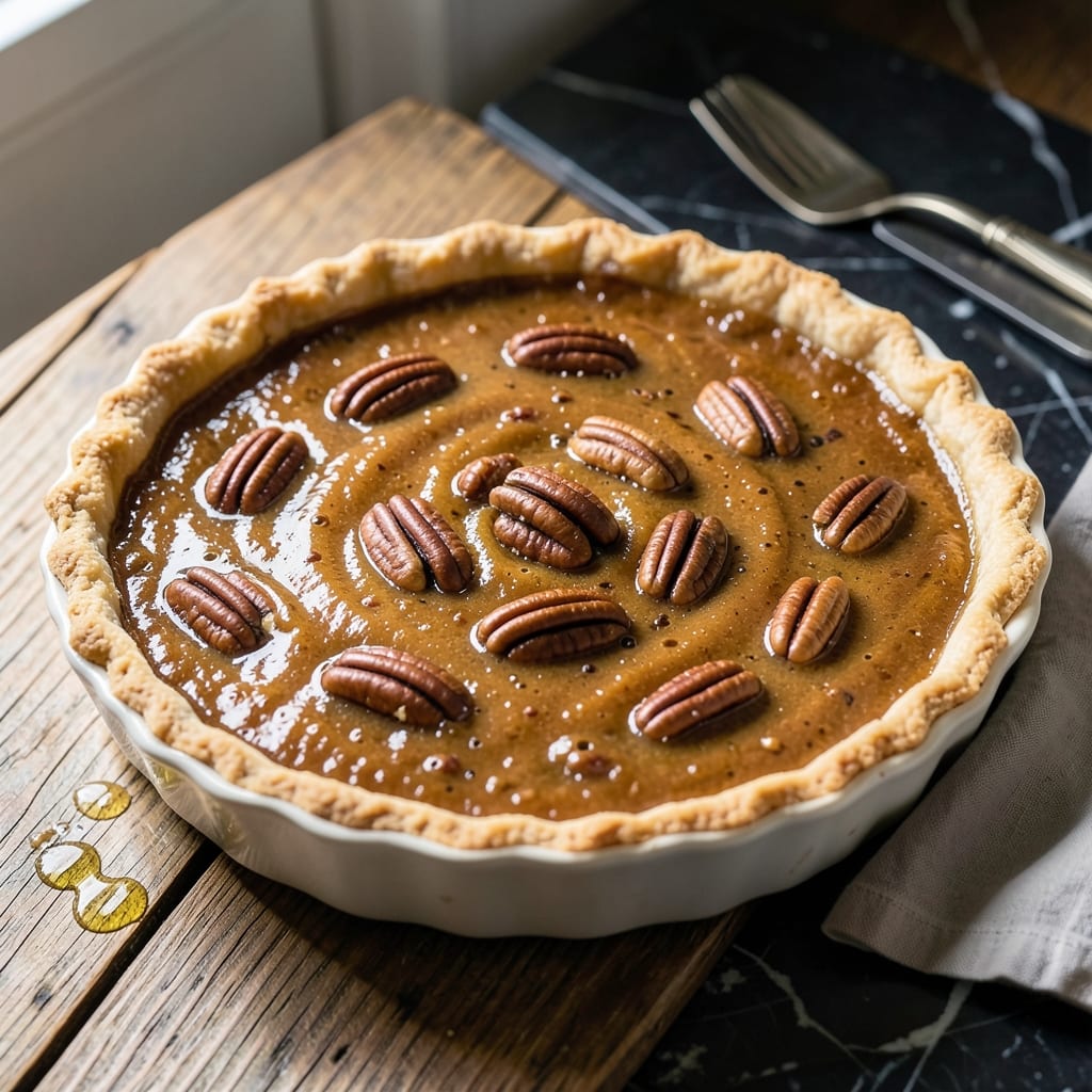 Pecan Pie Recipe With Maple Syrup and Honey: Rich Nutty Sweetness in Every Slice