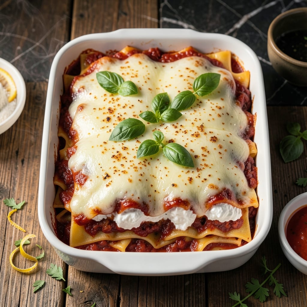 Lasagna Recipe With Ricotta Cheese and Cottage Cheese: Two-Cheese Layered Excellence