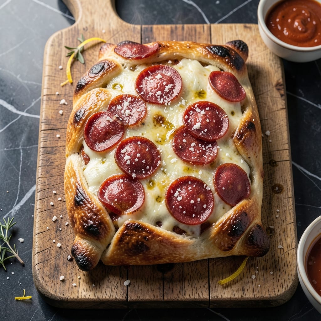Pepperoni Stromboli Recipe With Pizza Dough: Cheesy Filling in Golden Crust