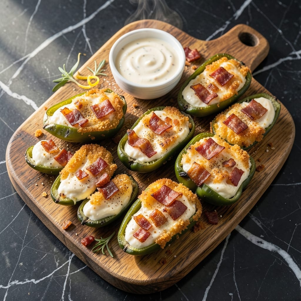 Recipe for Jalapeño Poppers: Crispy Bacon-Wrapped Bites with Cheesy Centers Recipe for Jalapeño Poppers: Crispy Bacon-Wrapped Bites with Cheesy Centers