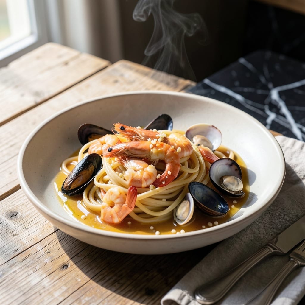 Pasta With Seafood Recipe Italian: Garlic-Infused Mediterranean Delight