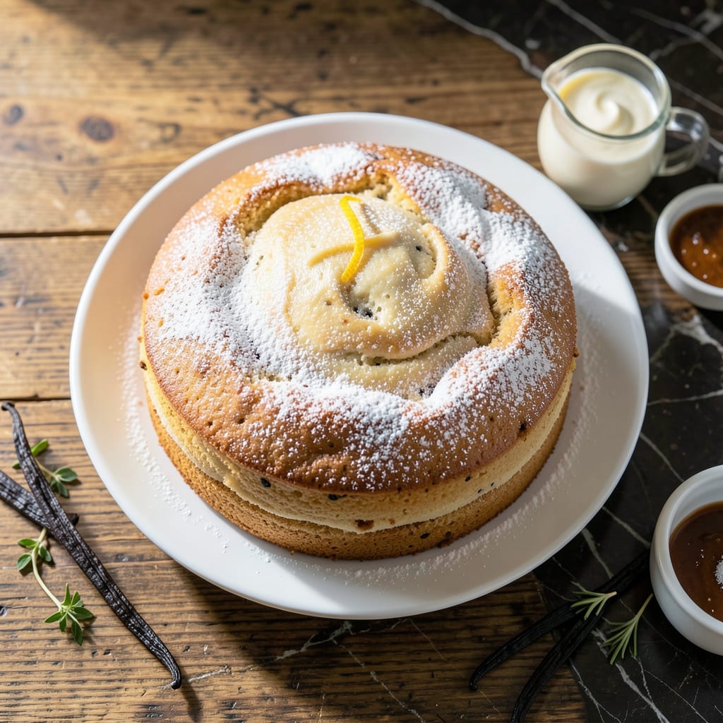Duff Goldman Vanilla Cake Recipe: Moist Layers With Bakery Style Finish illustration with key details