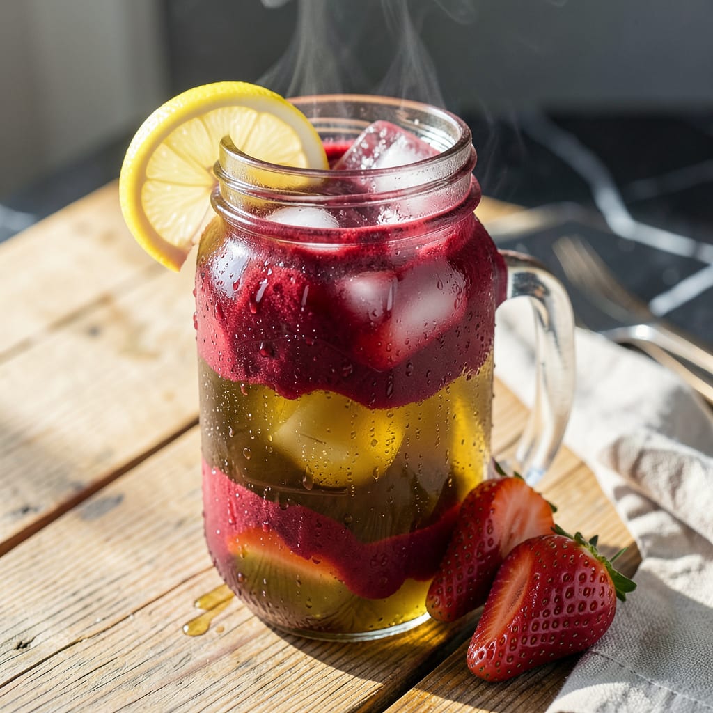 Dunkin Strawberry Refresher Recipe: Iced Pink Perfection With Green Tea example with annotations