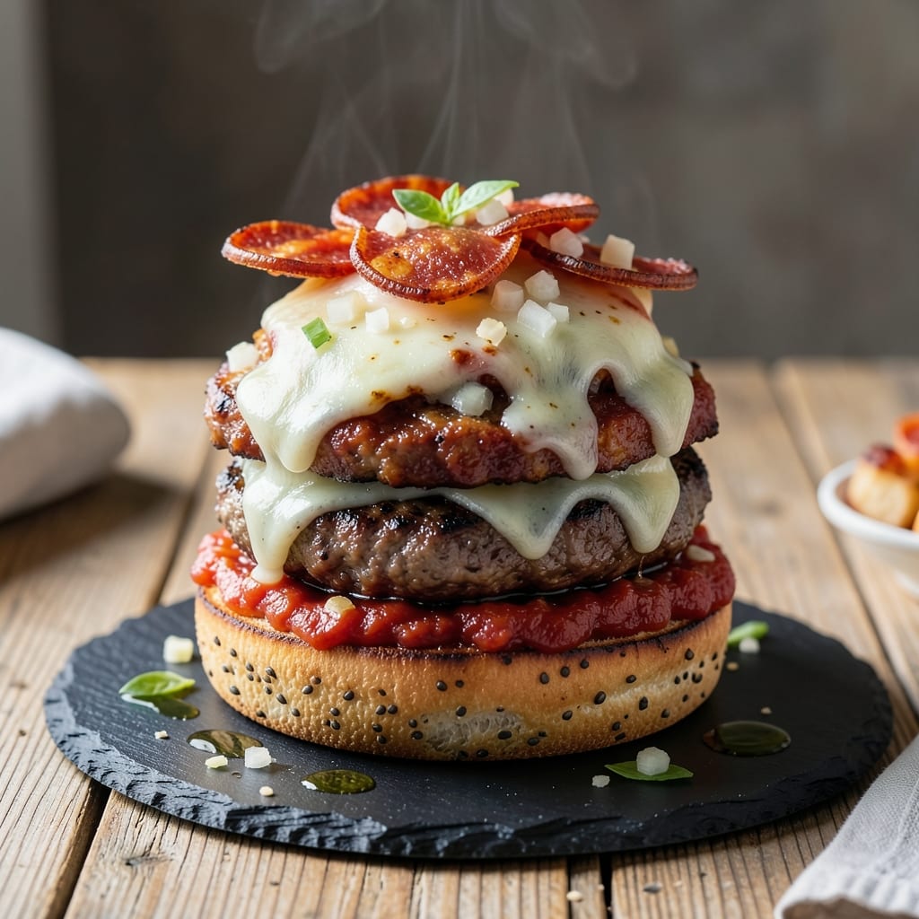 Pizza Burger Recipe With Spam: Hawaiian Fusion in a Bun