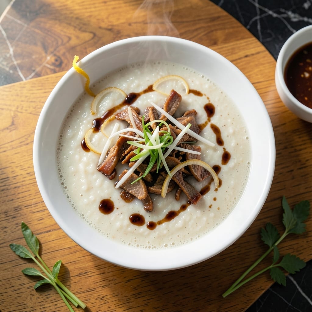 Cantonese Congee Recipe: Silky Rice Porridge With Ginger Pork Cantonese Congee Recipe: Silky Rice Porridge With Ginger Pork