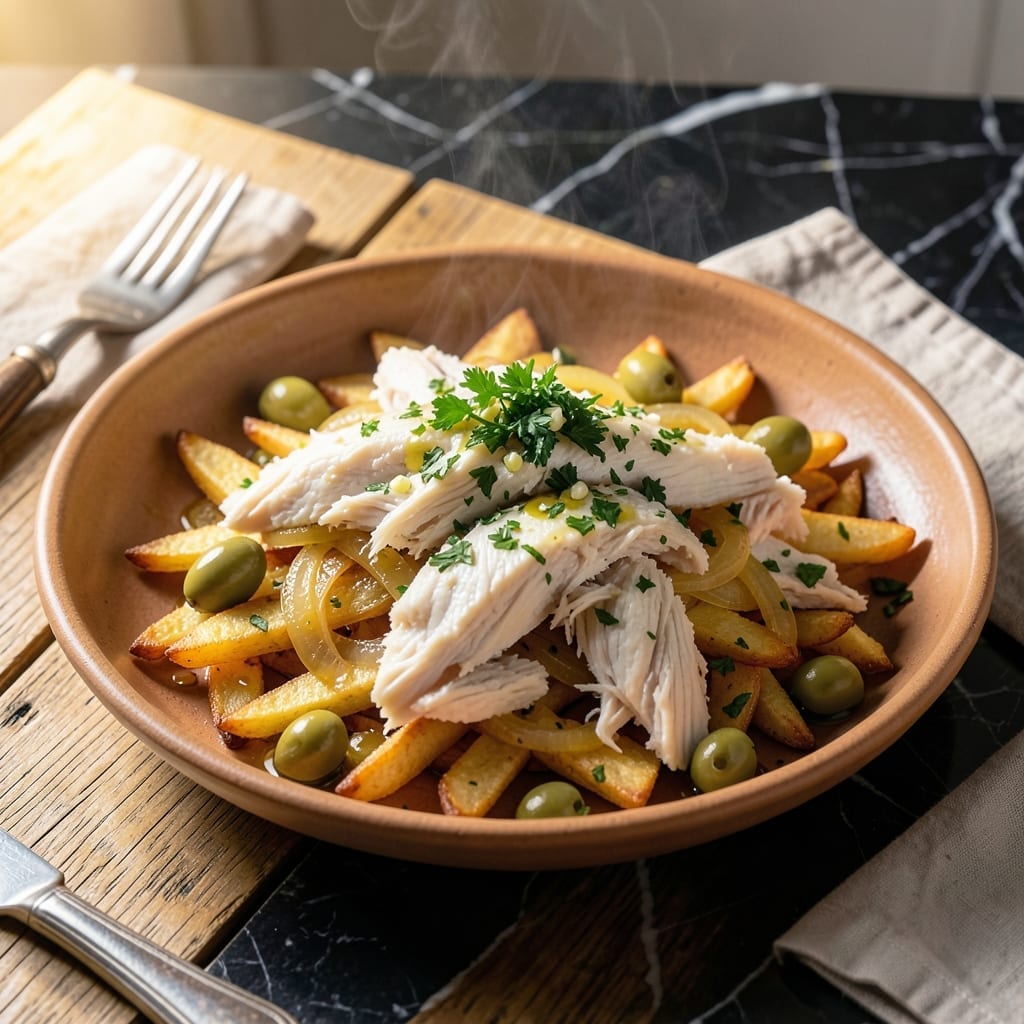 Recipe Bacalhau a Bras: Portuguese Salt Cod and Potato Delight Recipe Bacalhau a Bras: Portuguese Salt Cod and Potato Delight