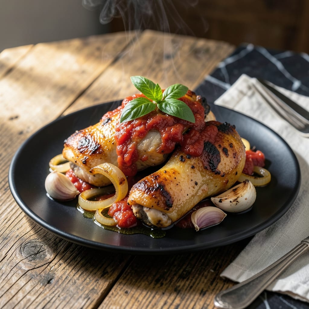 Chicken Recipe With Tomato Sauce: Simmered in Rich Mediterranean Flavors Chicken Recipe With Tomato Sauce: Simmered in Rich Mediterranean Flavors