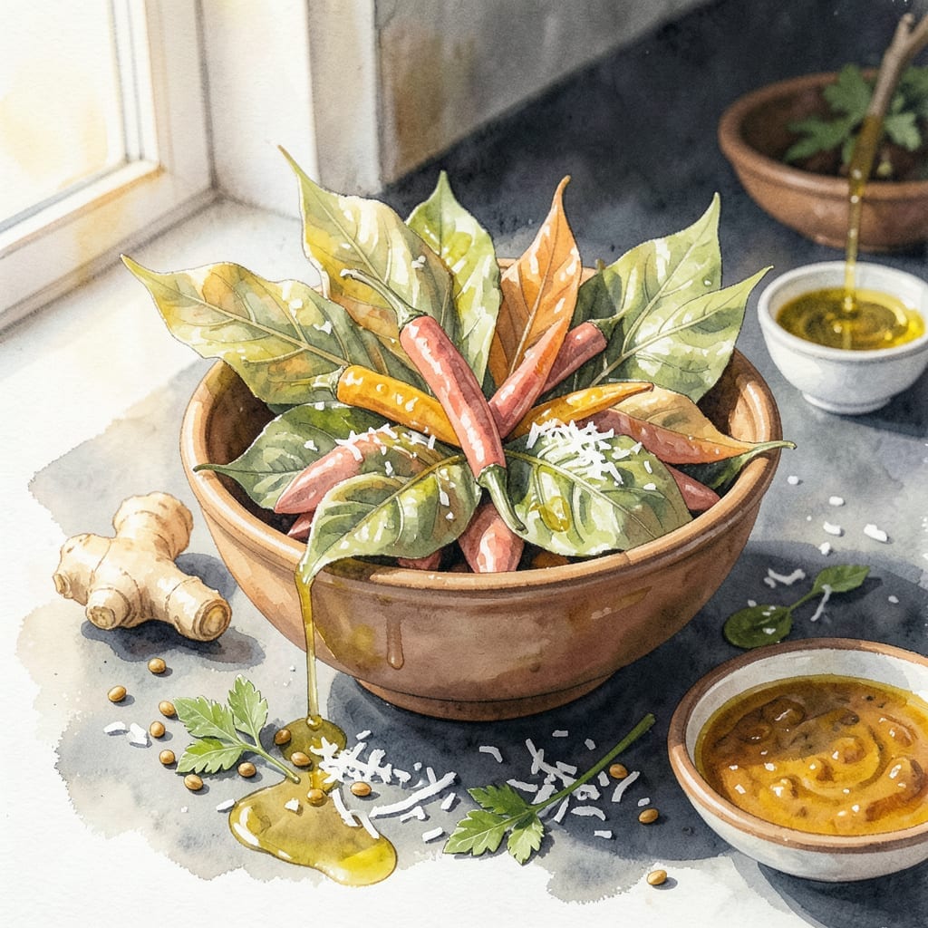 Sweet Potato Leaves Recipe Indian: Spiced Greens with Coconut and Mustard Seeds Sweet Potato Leaves Recipe Indian: Spiced Greens with Coconut and Mustard Seeds