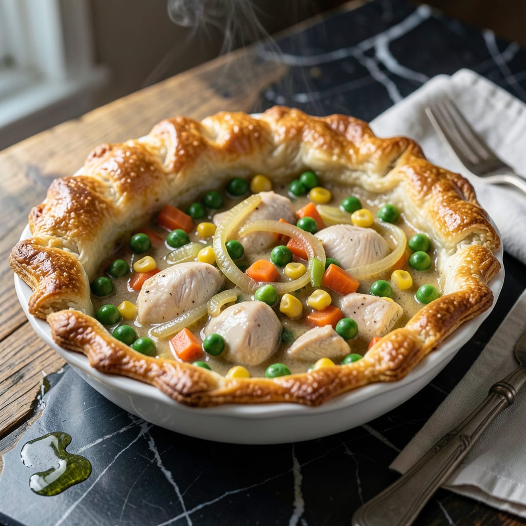 Complete easiest chicken pot pie recipe overview image