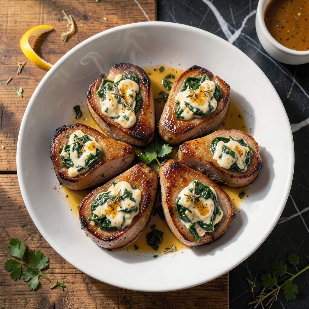 Easy Stuffed Pork Chop Recipe: Cheese and Herb Center With Juicy Bite example with annotations