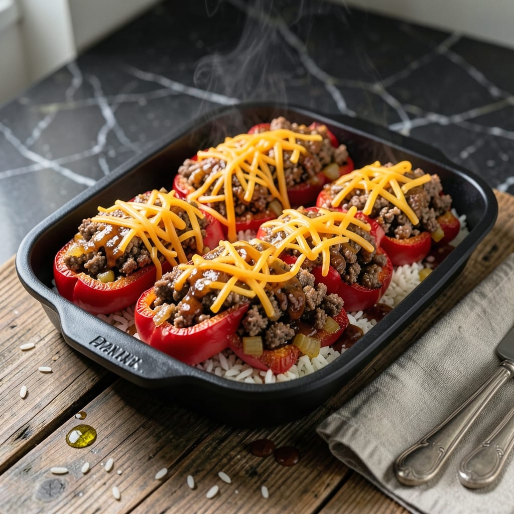 BBQ Stuffed Peppers Recipe Beef: Smoky-Sweet Filling in Bell Pepper Boats