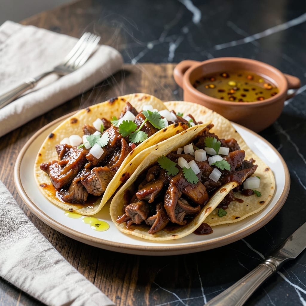 Pork Birria Tacos Recipe Slow Cooker: Fall-Off-The-Bone Spiced Beef in Tortillas Pork Birria Tacos Recipe Slow Cooker: Fall-Off-The-Bone Spiced Beef in Tortillas