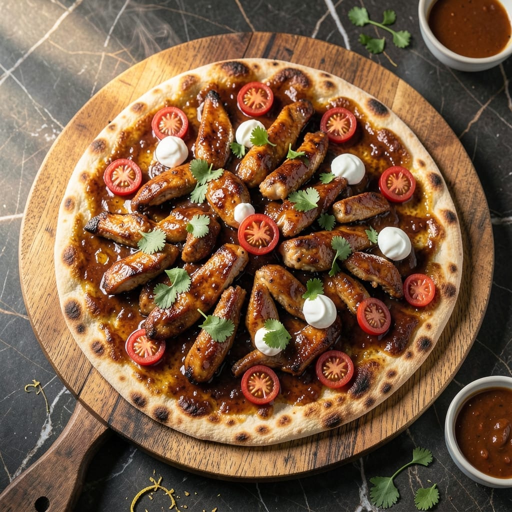 BBQ Flatbread Recipe Chicken: Grilled Crust with Smoky BBQ Chicken Toppings BBQ Flatbread Recipe Chicken: Grilled Crust with Smoky BBQ Chicken Toppings
