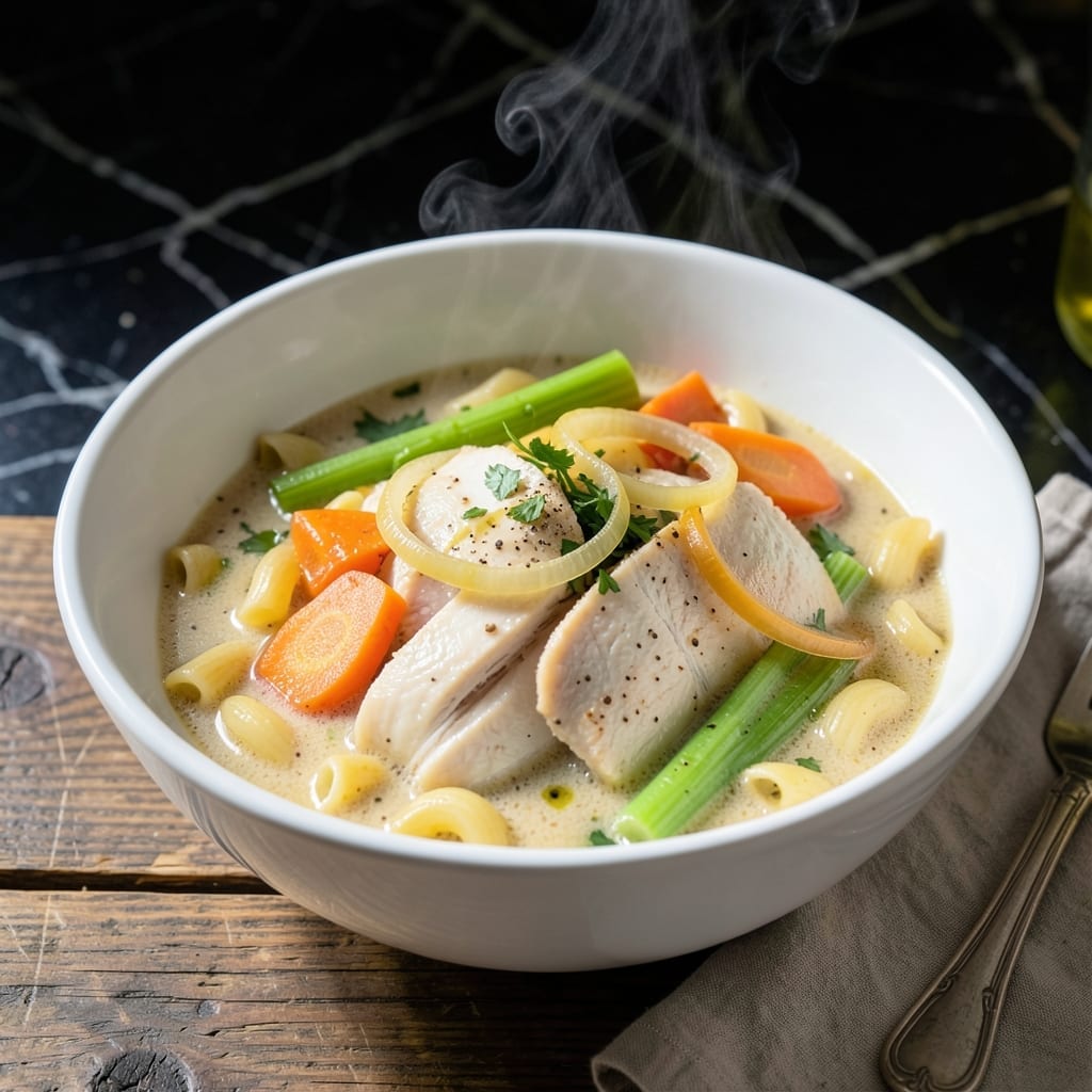 Recipe for Filipino Sopas: Nostalgic Noodle Bowl With Macaroni and Meat Recipe for Filipino Sopas: Nostalgic Noodle Bowl With Macaroni and Meat