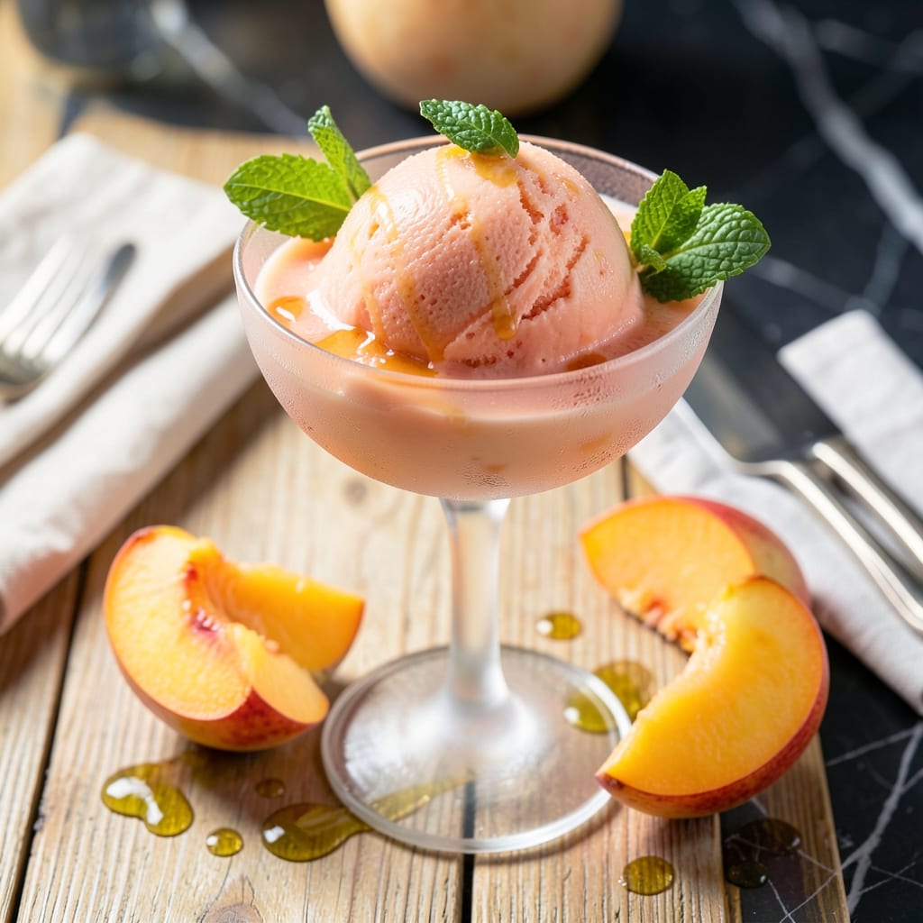 Peach Sorbet Recipe Ice Cream Maker: Churned to Silky Summer Bliss