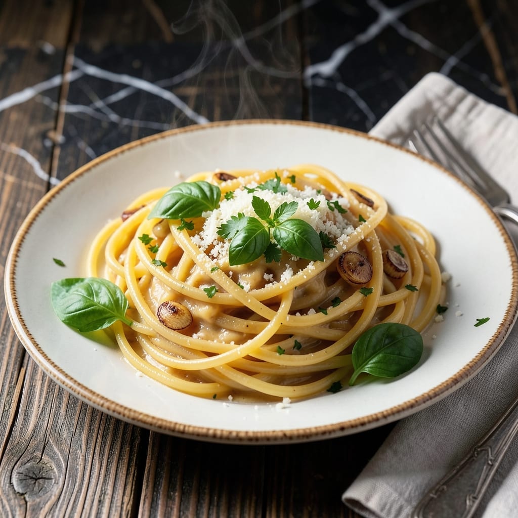 Recipe for a Pasta Dish: Garlic Butter Sauce with Fresh Herbs Recipe for a Pasta Dish: Garlic Butter Sauce with Fresh Herbs