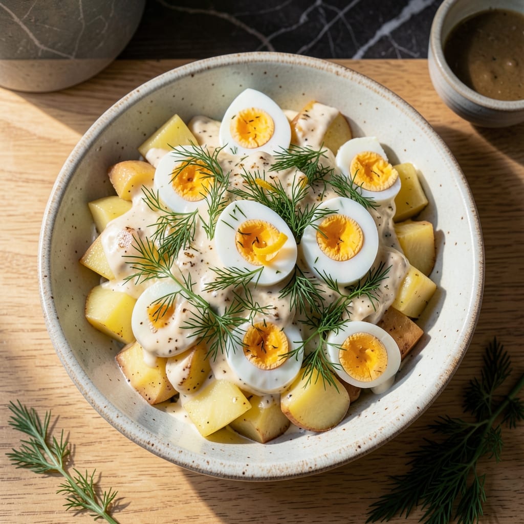 Potato Salad Recipe With Dill and Eggs: Creamy Tang With Fresh Herb Brightness Potato Salad Recipe With Dill and Eggs: Creamy Tang With Fresh Herb Brightness