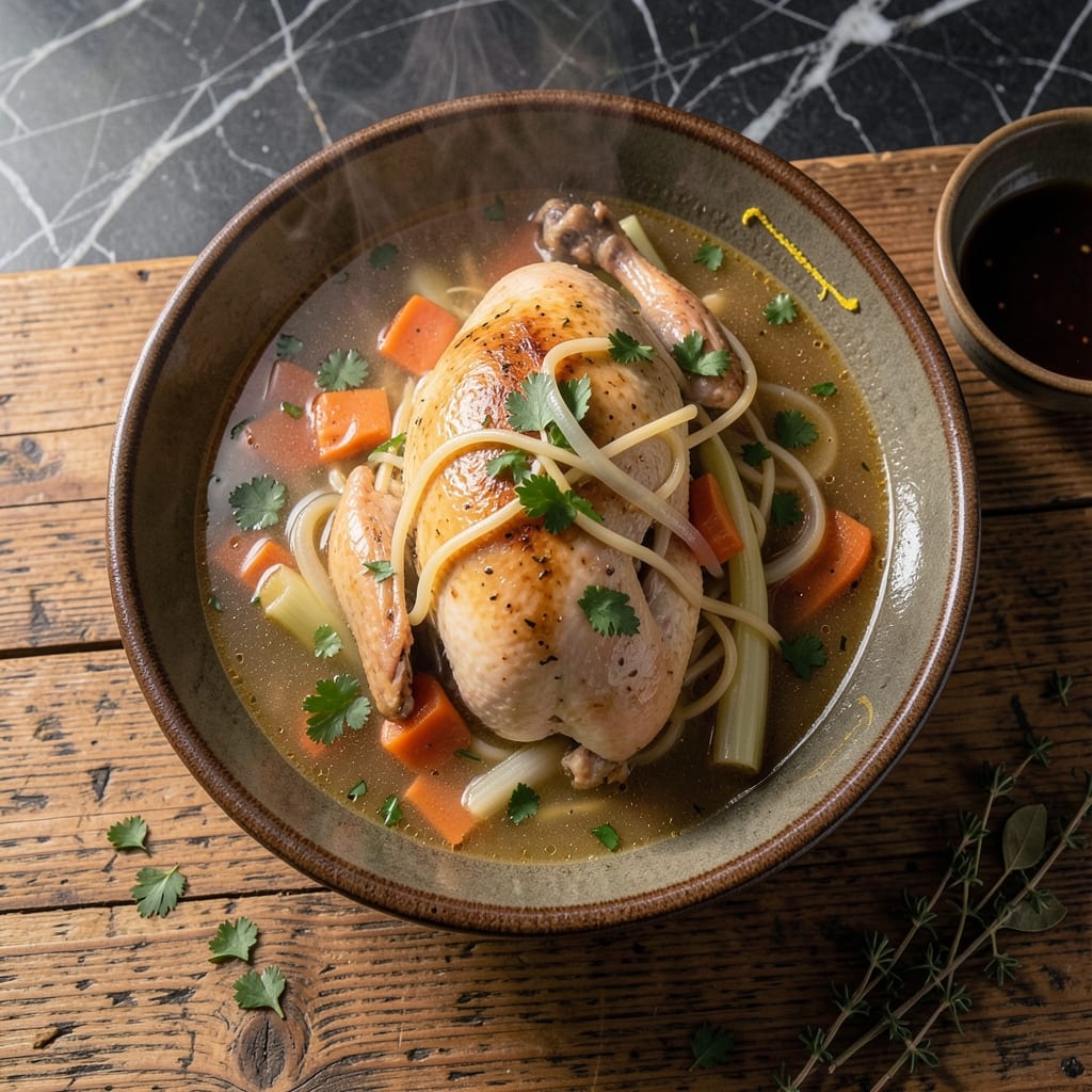 Chicken Noodle Soup Recipe Whole Chicken: Homemade Broth with Tender Shreds Chicken Noodle Soup Recipe Whole Chicken: Homemade Broth with Tender Shreds