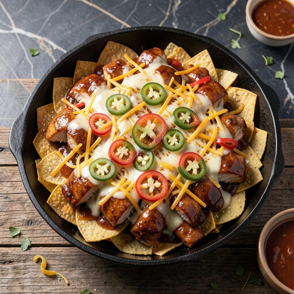 BBQ Chicken Nachos Recipe Loaded: Smoky Cheese and Jalapeño Layers