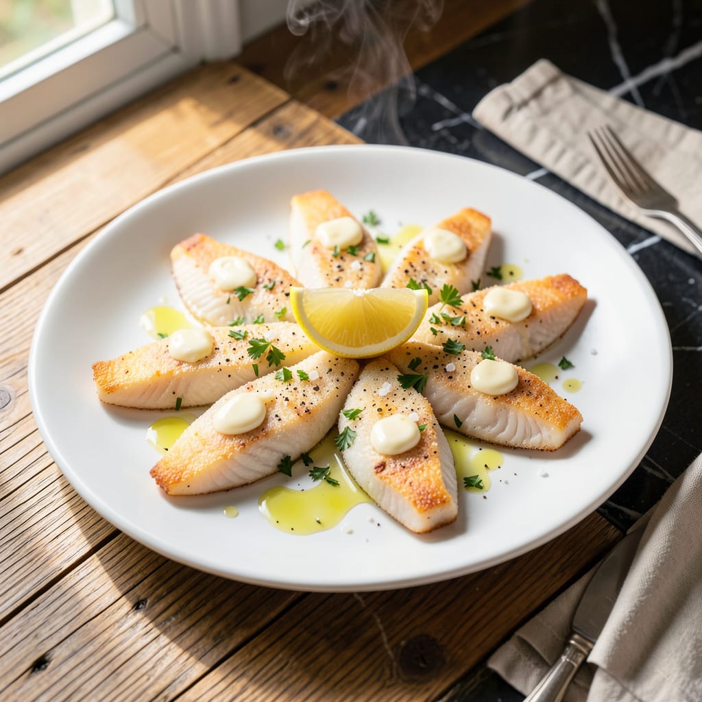 Filet of Sole Recipe: Buttery Flaky White Fish with Lemon Zest illustration with key details