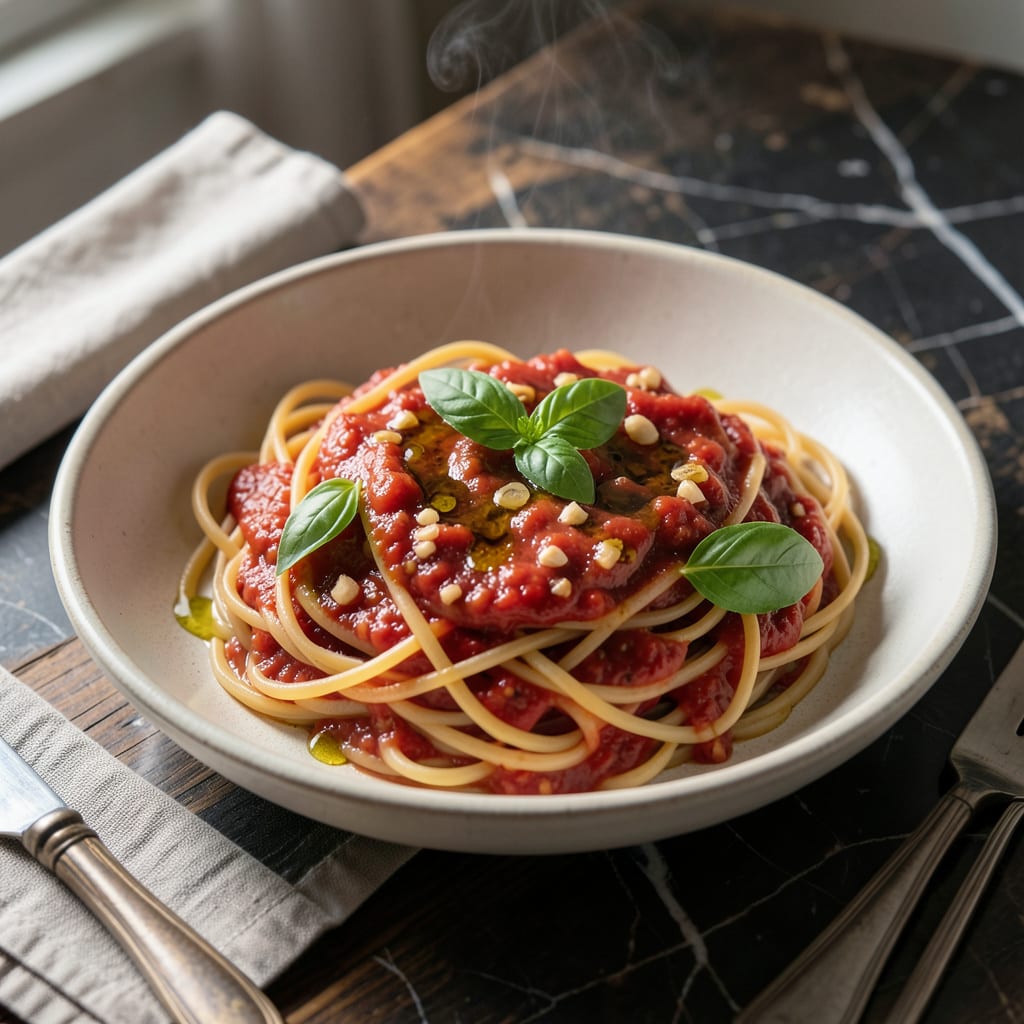 Visual representation of Filini Pasta Recipe: Angel Hair Thinness With Bold Flavor