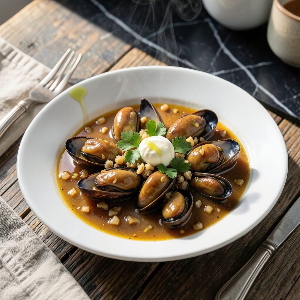 Frozen Mussels Without Shell Recipe: Garlicky White Wine Infusion detailed visual guide